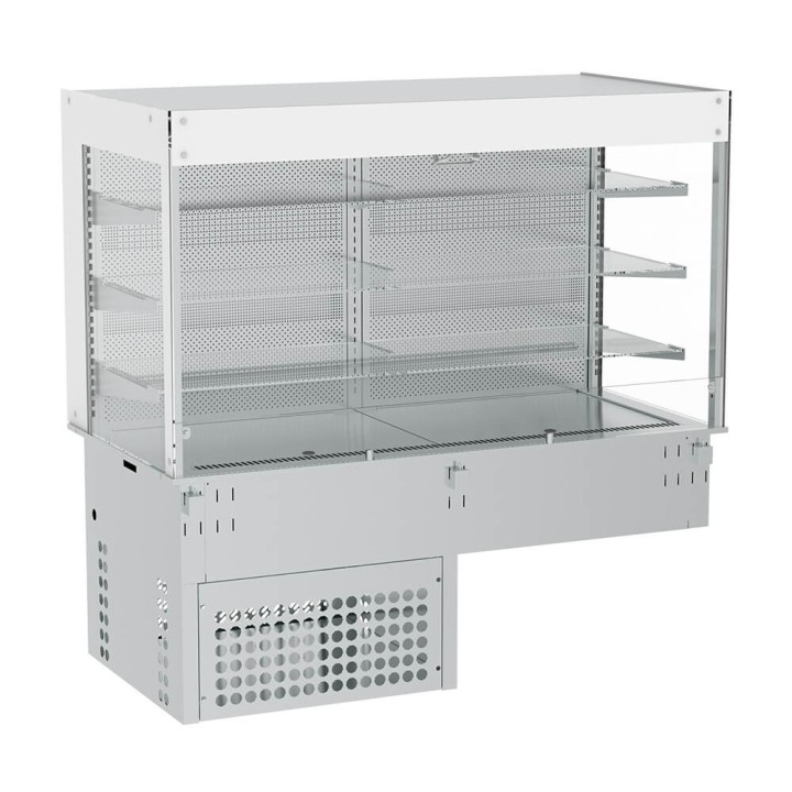 ELEMENT ENCASTRABLE VITRINE REFRIGEREE AVEC RIDEAU DE NUIT 3 x GN 1/1, L 1135 MM SEEVMC3
