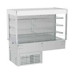 ELEMENT ENCASTRABLE VITRINE REFRIGEREE AVEC RIDEAU DE NUIT 4 x GN 1/1, L 1455 MM SEEVMC4