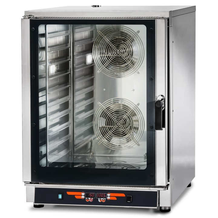 FOUR A CONVECTION ELECTRIQUE AVEC VAPEUR - 10 X GN 1/1 OU 600 X 400 MM - COMMANDES DIGITALES WATEC10D TECNODOM