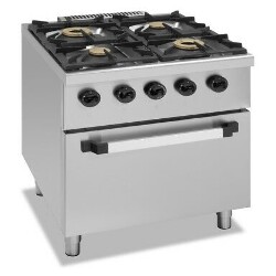 FOURNEAU 4 FEUX GAZ SUR FOUR GAZ GN 2/1 E4GFG MBM