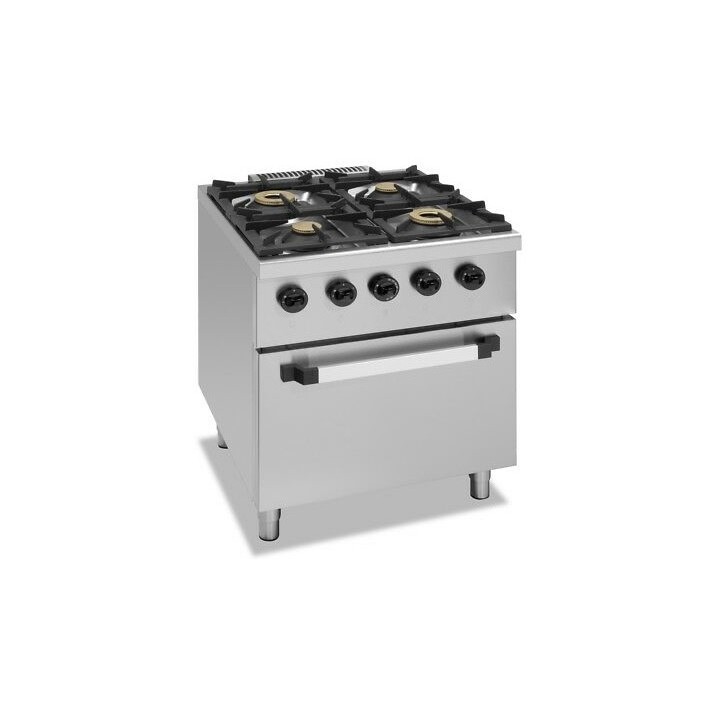 FOURNEAU 4 FEUX GAZ SUR FOUR GAZ GN 2/1 E4GFG MBM