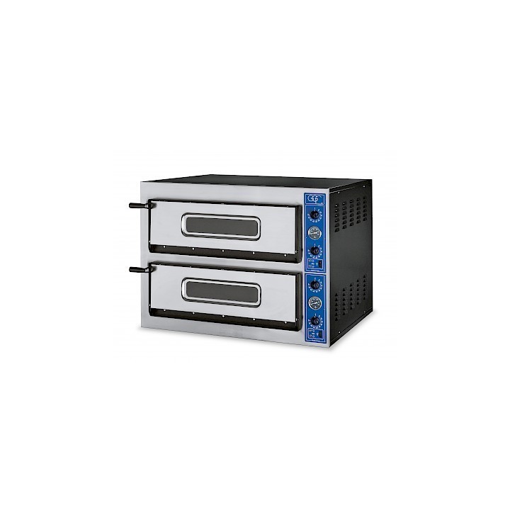 PROFESSIONELE ELECTRISCHE PIZZA OVEN, 2 X 4 PIZZA Ø 360 MM, MECHANISCHE BEDIENING, TRIFASE VE44X GGF