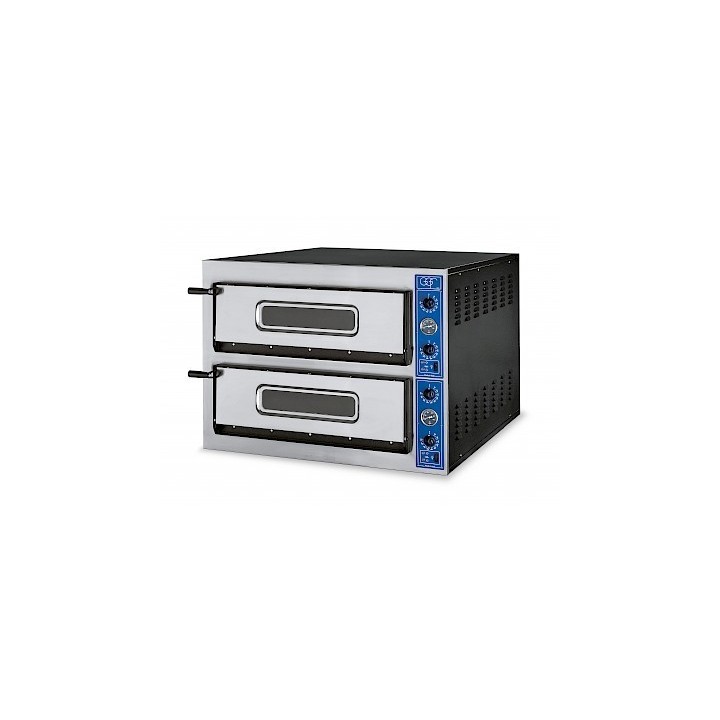 FOUR A PIZZA ELECTRIQUE PROFESSIONNEL, 2 X 6 PIZZA Ø 360 MM, COMMANDES MECANIQUES, TRIPHASE VE66X GGF