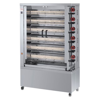 ROTISSOIRE A POULETS GAZ, 6 BROCHES, MAX 24 POULETS ROTG24EKO FECA