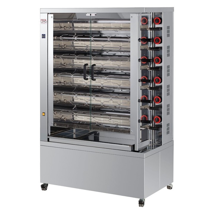 ROTISSOIRE A POULETS GAZ, 11 BROCHES, MAX 44 POULETS ROTG44EKO FECA