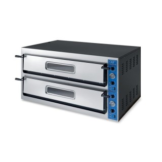 FOUR A PIZZA ELECTRIQUE PROFESSIONNEL EN LARGEUR, 2 X 6 PIZZA Ø 360 MM, COMMANDES MECANIQUES, TRIPHASE VE66LX GGF
