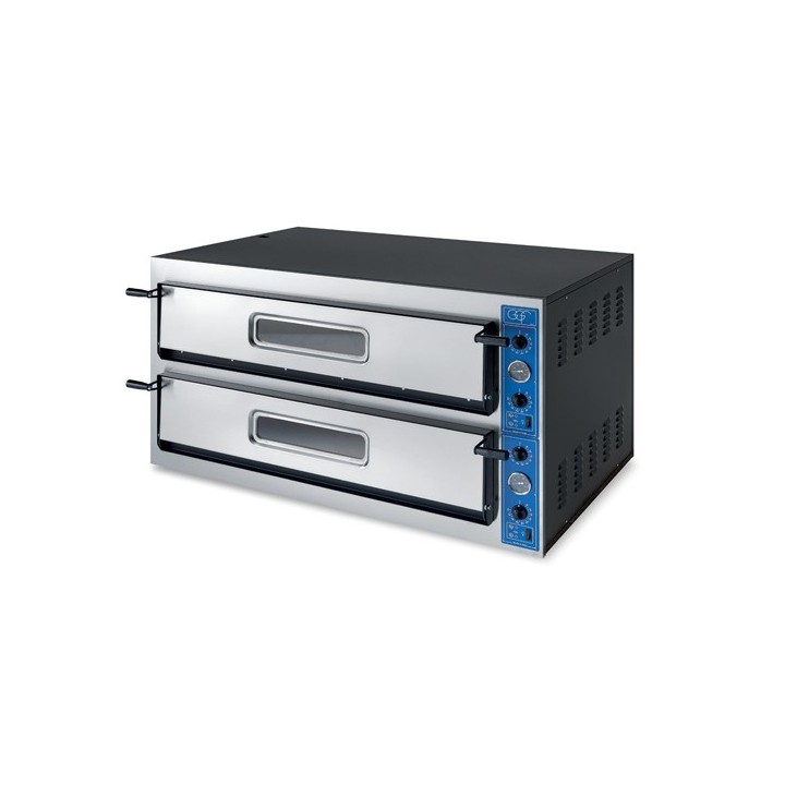 PROFESSIONELE ELECTRISCHE PIZZA OVEN IN BREEDTE, 2 X 6 PIZZA Ø 360 MM, MECHANISCHE BEDIENING, TRIFASE VE66LX GGF