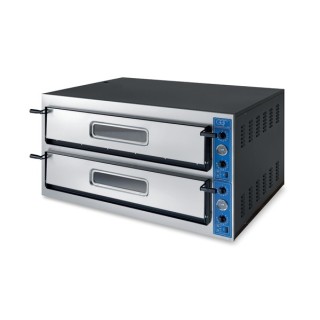 PROFESSIONELE ELECTRISCHE PIZZA OVEN, 2 X 9 PIZZA Ø 360 MM, MECHANISCHE BEDIENING, TRIFASE VE99X GGF