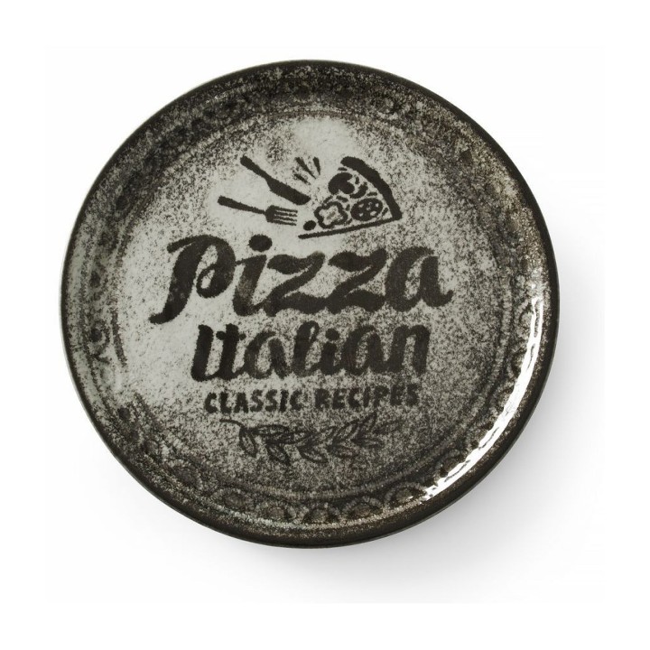 Assiette à pizza Recipe Collection Noir