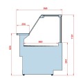 GEVENTILEERDE GEKOELDE TOONBANK (D 900 MM), RECHTE RUITEN, L 1040 MM FM0810VD TECNODOM