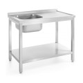 Table d’évier avec étagère – vissée, profondeur 700 mm