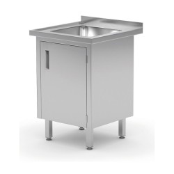 Table d’évier, avec placard - soudée,