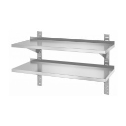 Étagère murale double, réglable, avec 2 supports