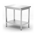 Table de travail centrale avec étagère – vissée, profondeur 600 mm