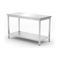 Table de travail centrale avec étagère – vissée, profondeur 600 mm