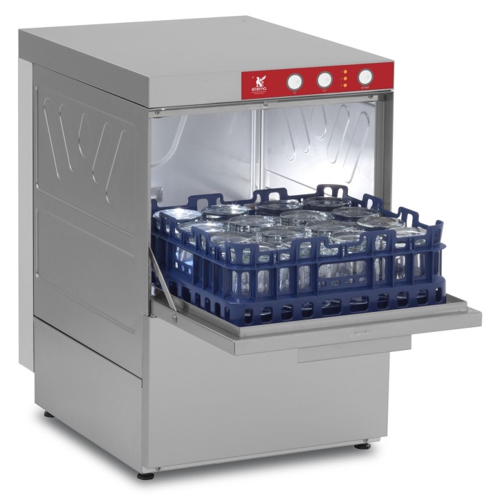 LAVE-VERRES ELECTROMECANIQUE MONOPHASE AVEC DOSEUR A SAVON, DOSEUR DE RINCAGE & POMPE DE DECHARGE DTR40DDP ELETTROBAR