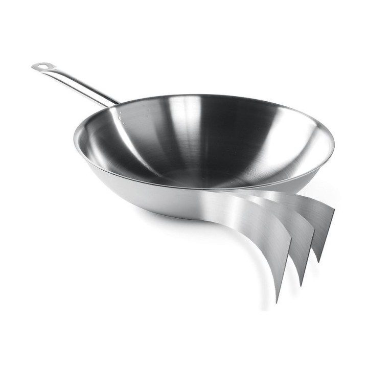 Wok 3-ply - sans couvercle