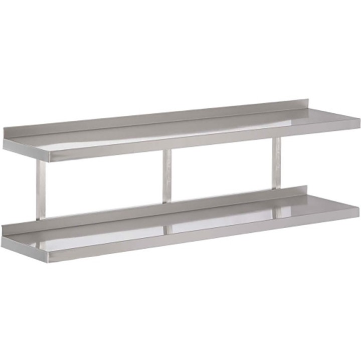 ETAGERE MURALE PLEINE FIXE 2 NIVEAUX - L 1800 MM JEMP2-18040