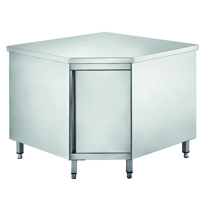 TABLE ARMOIRE INOX D'ANGLE, PORTE BATTANTE, POUR MEUBLE SERIE 600 JTAA096 FORCAR