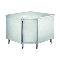 TABLE ARMOIRE INOX D'ANGLE, PORTE BATTANTE, POUR MEUBLE SERIE 700 JTAA107 FORCAR