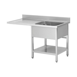 Plonge lave - vaisselle - 1 Bac - égouttoir à gauche - 1200 × 600 × 850 mm