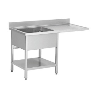 Plonge lave - vaisselle - 1 Bac - égouttoir à droite - 1400 × 700 × 850 mm