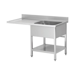 Plonge lave - vaisselle - 1 Bac - égouttoir à gauche - 1400 × 700 × 850 mm