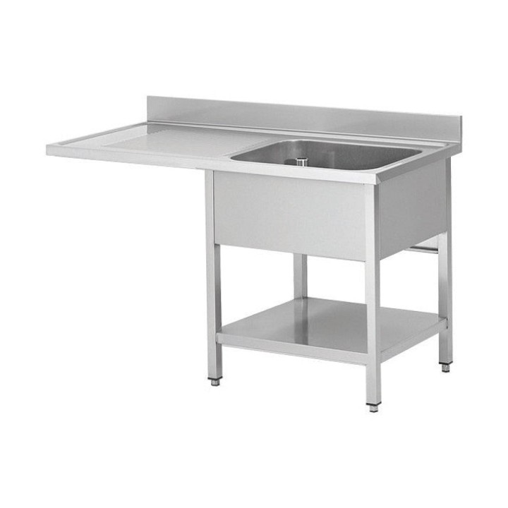 Plonge lave - vaisselle - 1 Bac - égouttoir à gauche - 1400 × 700 × 850 mm