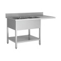 Plonge lave - vaisselle - 2 Bacs - égouttoir à droite - 1800 × 700 × 850 mm