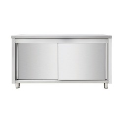 Placard central inox - portes coulissantes - 2000 × 600 × 850 mm