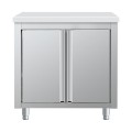 Placard central inox - portes battantes - 800 × 600 × 850 mm