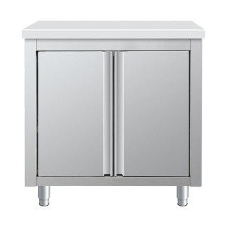 Placard central inox - portes battantes - 800 × 700 × 850 mm