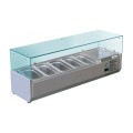 SALADETTE REFRIGEREE 5 x GN 1/4, AVEC VITRE, L 1200 MM FV12C14 FORCOLD