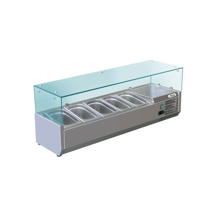 SALADETTE REFRIGEREE 3 x GN 1/3 + 1 x GN 1/2, AVEC VITRE, L 1200 MM FV12C13 FORCOLD