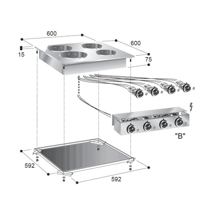 CUISINIÈRE ÉL. 4 PL.