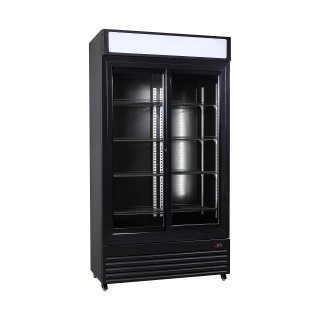 RÉFRIGÉRATEUR AVEC PORTES COULISSANTES EN VERRES BEZ-780 SL NOIR