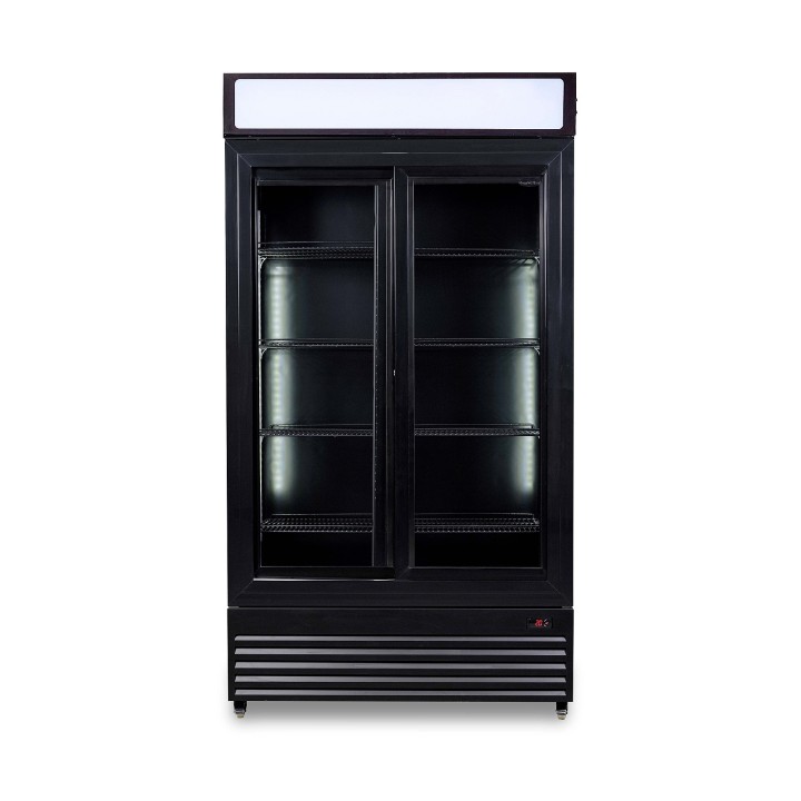 RÉFRIGÉRATEUR AVEC PORTES COULISSANTES EN VERRES BEZ-780 SL NOIR