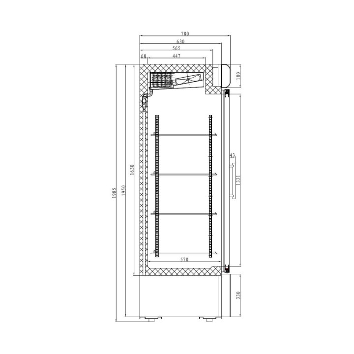 CONGÉLATEUR 2 PORTES EN VERRE