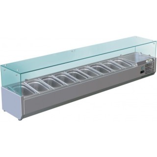 GEKOELDE STRUCTUUR 9 x GN 1/4, MET RUIT, L 1800 MM FV18C14 FORCOLD