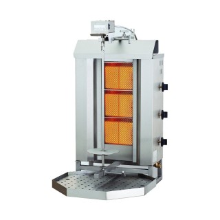 GYROS GRILL DE GAZ MOTEUR AU-DESSUS 3 ZONES DE CHAUFFAGE
