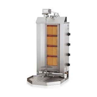 GYROS GRILL DE GAZ MOTEUR AU-DESSUS 4 ZONES DE CHAUFFAGE
