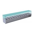 SALADETTE REFRIGEREE 10 x GN 1/4, AVEC VITRE, L 2000 MM FV20C14 FORCOLD