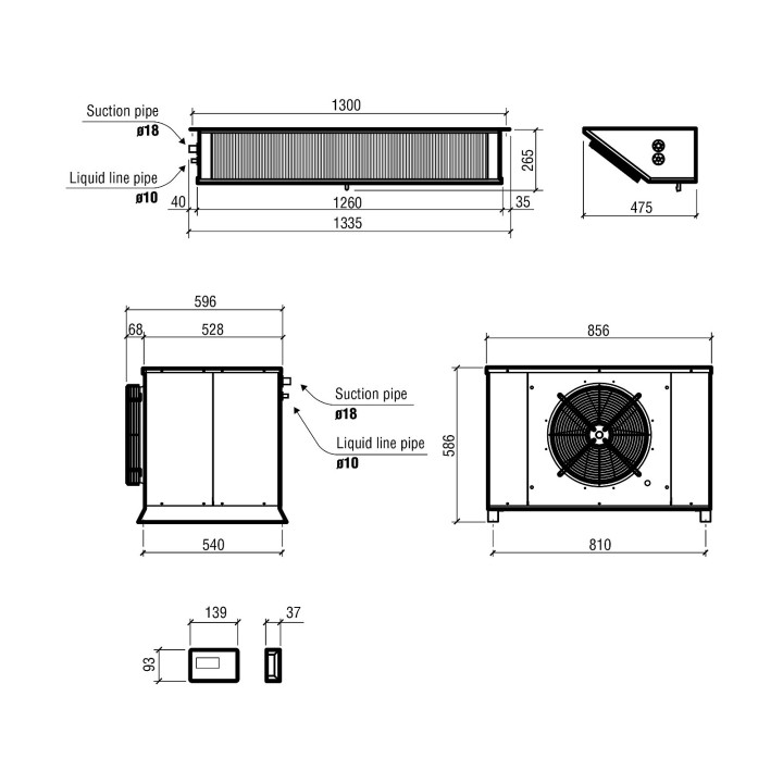 UNITÉ RÉFROIDISSEMENT SPLIT TYPE POSITIF 48.32-73.32 M3