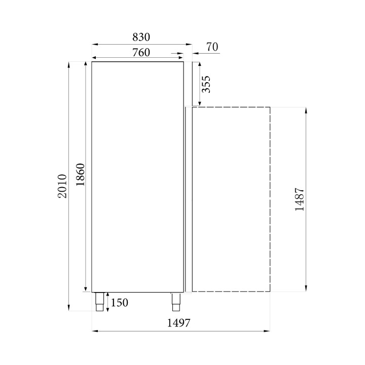 RÉFRIGÉRATEUR EN ACIER INOX 2 PORTES