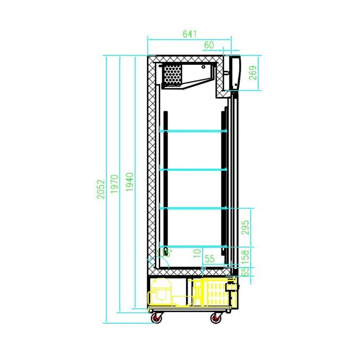 RÉFRIGÉRATEUR 2 PORTES EN VERRE