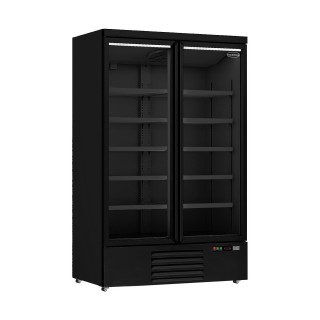 RÉFRIGÉRATEUR 2 PORTES EN VERRE NOIR JDE-1000R BL