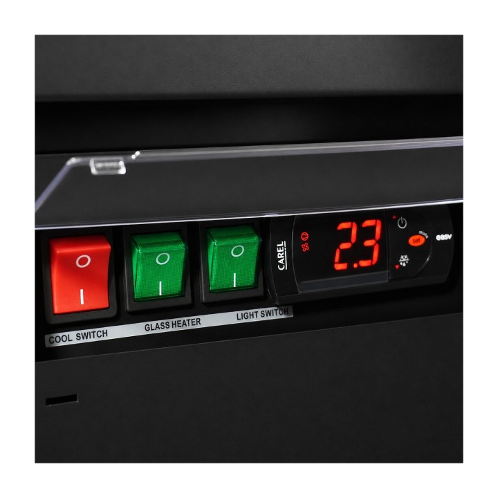 RÉFRIGÉRATEUR 2 PORTES EN VERRE NOIR JDE-1000R BL