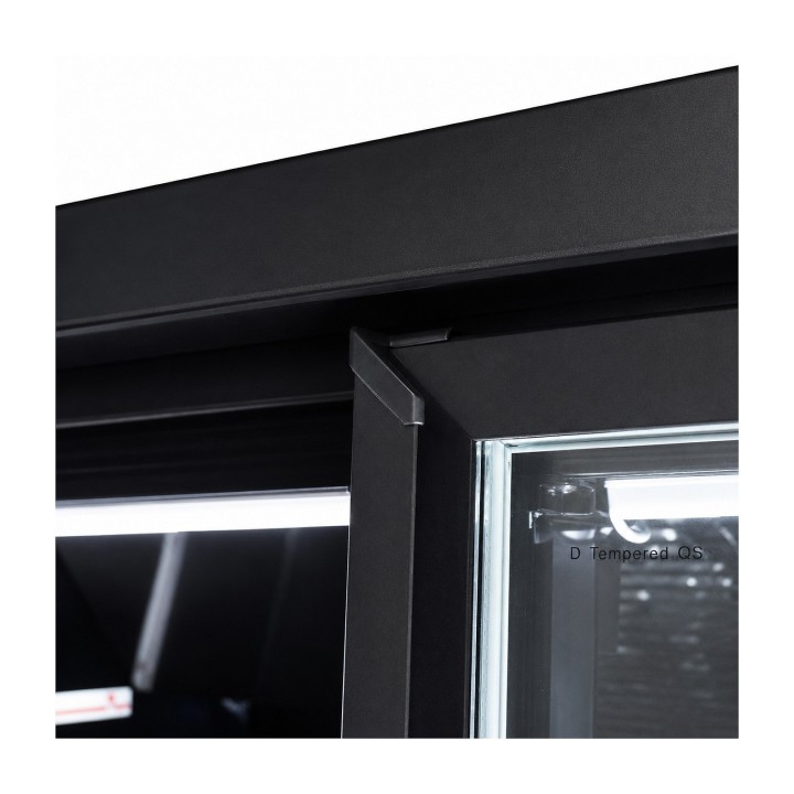 RÉFRIGÉRATEUR 2 PORTES EN VERRE NOIR JDE-1000R BL