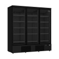 RÉFRIGÉRATEUR 3 PORTES EN VERRE NOIR JDE-1530R BL