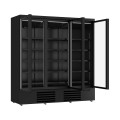 RÉFRIGÉRATEUR 3 PORTES EN VERRE NOIR JDE-1530R BL